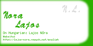 nora lajos business card